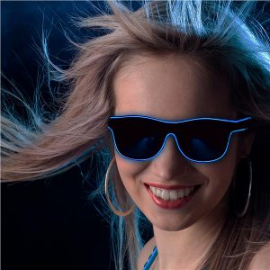 Blue Light Up  EL Wire Eyeglasses (Per Pair of Sunglasses)