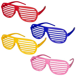 Colorful Slotted Glasses (Per 12 pack)