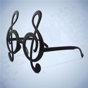 Black Treble Clef Note Glasses (Per 12 pack)