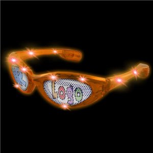 LED Orange Novelty Custom Sunglasses