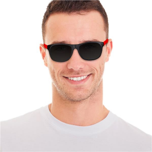 Neon Red Retro Sunglasses (Per 12 pack)