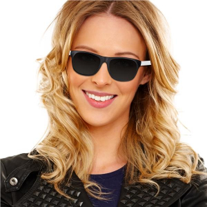 Bright White Retro Sunglasses (Per 12 pack)