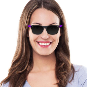 Neon Purple Retro Sunglasses (Per 12 pack)