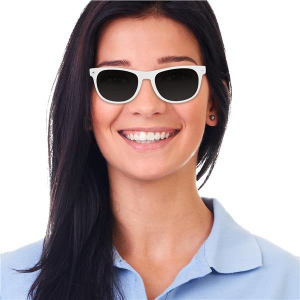 White Retro Sunglasses (Per 12 pack)