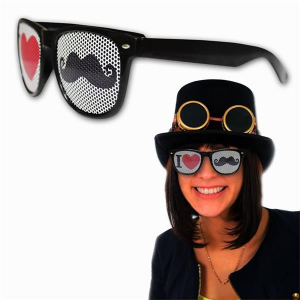 I Heart Mustache Novelty Sunglasses