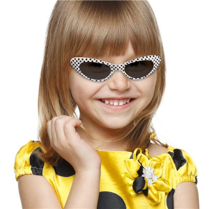White Polka Dot Kids' Sunglasses (Per 12 pack)
