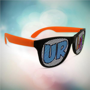 Custom Orange Billboard Novelty Sunglasses (Per 12 Pack)