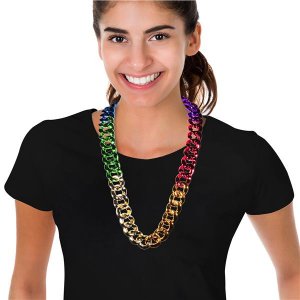 Rainbow Metallic Link Necklace