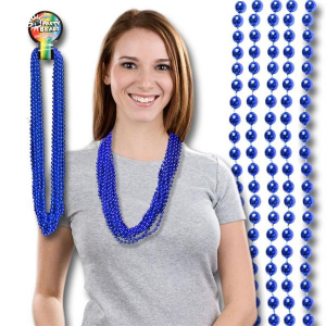 Blue Bead 33" Necklaces (Per 12 pack)