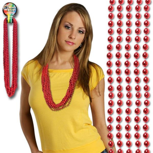 Red Bead 33" Necklaces (Per 12 pack)