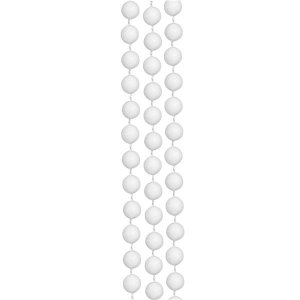 White 33" 7mm Bead Necklaces (Per 12 pack)