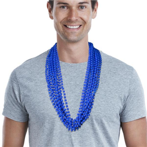 Blue 33" 7mm Bead Necklaces (Per 12 pack)