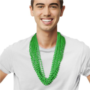Green 33" 7mm Bead Necklaces (Per 12 pack)