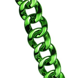 Green Metallic Link Necklace