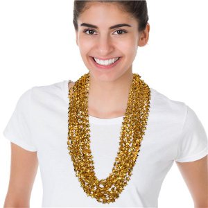 Gold Bead Star 33" Necklaces (Per 12 pack)