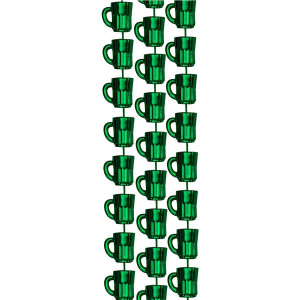 Green Bead Beer Mug 33" Necklaces (Per 12 pack)