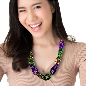 Mardi Gras Jumbo Chain Link Necklace