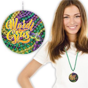 Mardi Gras Beads Beaded Necklaces (Per 12 pack)