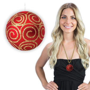 Christmas Ornament Bead Necklaces (Per 12 pack)