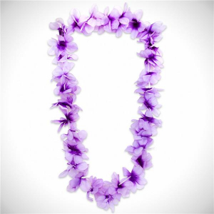 Purple Silk Flower 36" Leis (Per 12 pack)