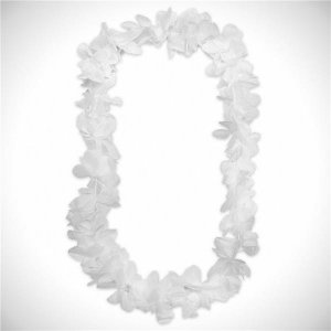White Silk 42" Flower Leis (Per 12 pack)