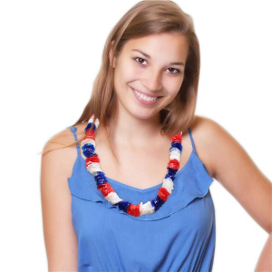 Red, White and Blue Plastic Leis (Per 12 pack)