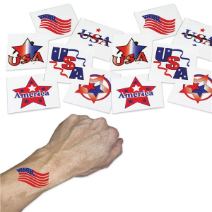 Patriotic 1 1/4" Tattoos (Per 144 pack)