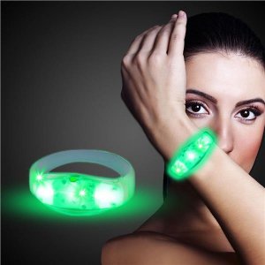 Green LED Stretchy Bangle Bracelet