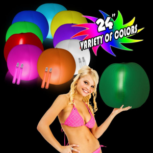 Glow in the Dark Green 24" Beach Ball (Per set)