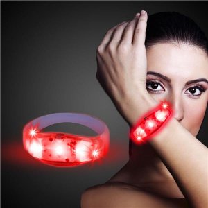 Red LED Stretchy Bangle Bracelet