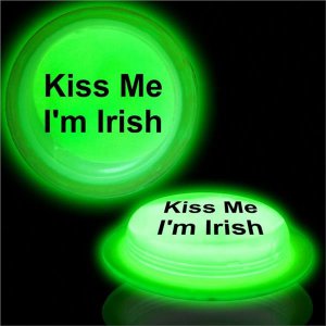 Kiss Me I'm Irish Green Glow Badge