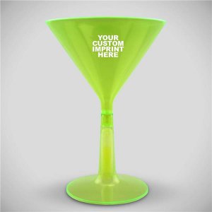 Green Glow Martini Glasses (Per 4 pack)