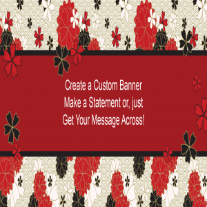 Asian Floral Custom Banner - 12 x 24