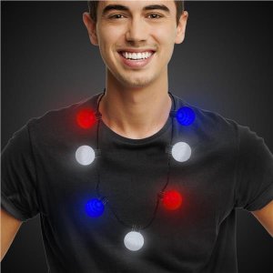 LED Patriotic Ball Necklace