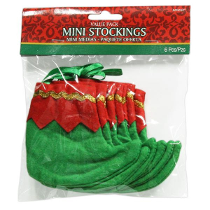 Mini Elf Stockings (Per 6 pack)