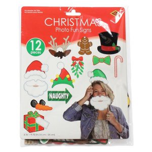 Merry Christmas Photo Booth Prop Kit (Per 12 pack)