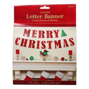 Merry Christmas Glitter Banner