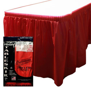 Red Plastic Table Skirt