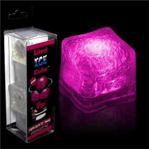 Pink LED Light-Up Ice Cubes (Per 4 pack)