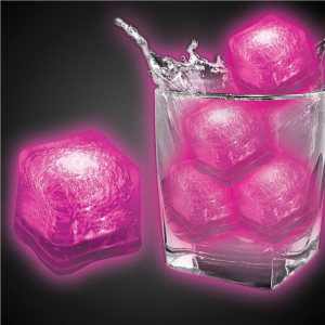 Pink LED Light-Up Ice Cubes (Per 4 pack)