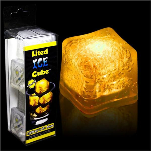Yellow LED Light-Up Ice Cubes (Per 4 pack)