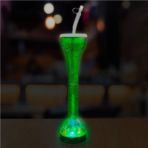 LED Green Flashing 17 oz Yard Glass
