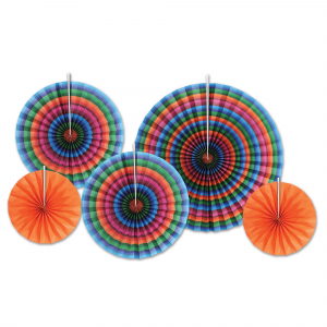 Fiesta Accordion Paper Fans (Per 5 pack)
