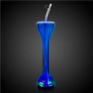 LED Blue Flashing 17 oz Yard Glass