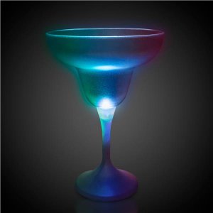 LED 10 oz Margarita Glass White Stem