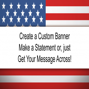 USA Stars & Stripes Custom Banner - 12 x 24