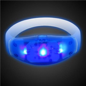 Sound Activated Blue LED Stretchy Bracelet