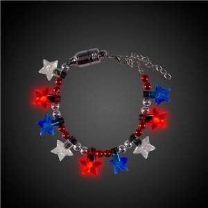 LED Patriotic Star Bead Bracelet