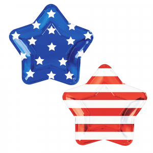 Patriotic Star Paper Plates (Per 10 pack)