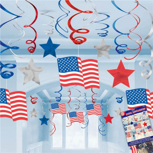 Patriotic Swirls Hanging Decorations